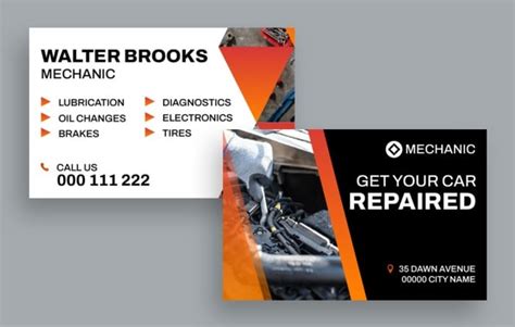 smart repair business cards|free mechanic business card template.